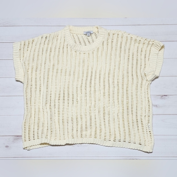 White Birch Open Knit Short Sleeve Short Sleeve Top XL New Without Tags - Picture 3 of 8